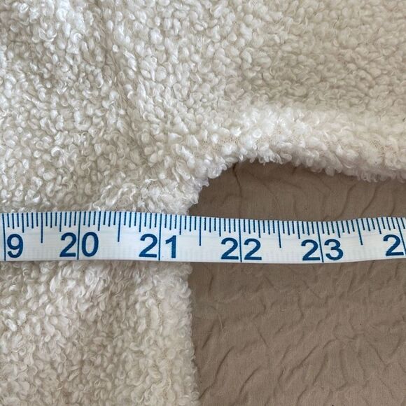 Loft Womens Half Zip‎ Jacket Fleece Sherpa Pullover Long Sleeve White Size MP - Picture 6 of 7